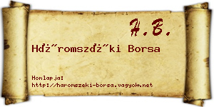 Háromszéki Borsa névjegykártya